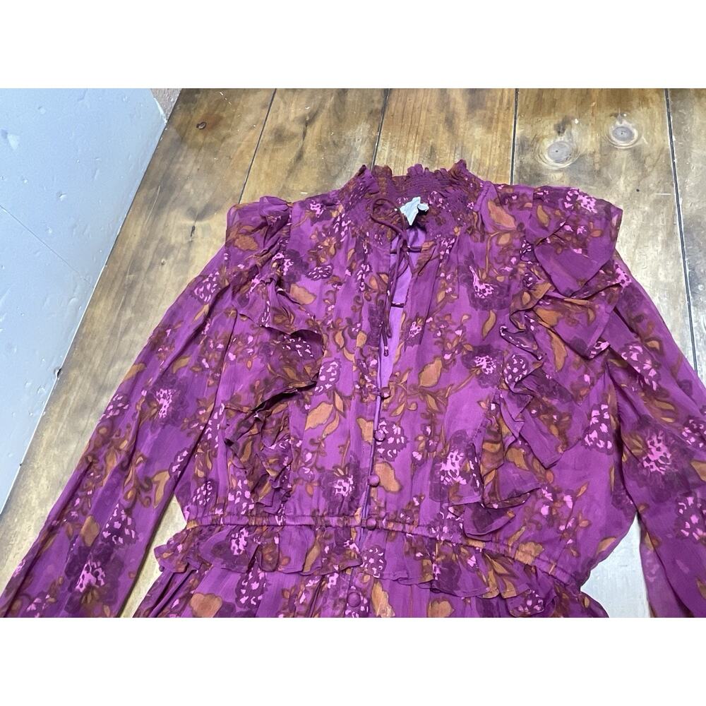 Cleobella Everly Mini Dress Botanical Floral Boho Size Large - Picture 3 of 13